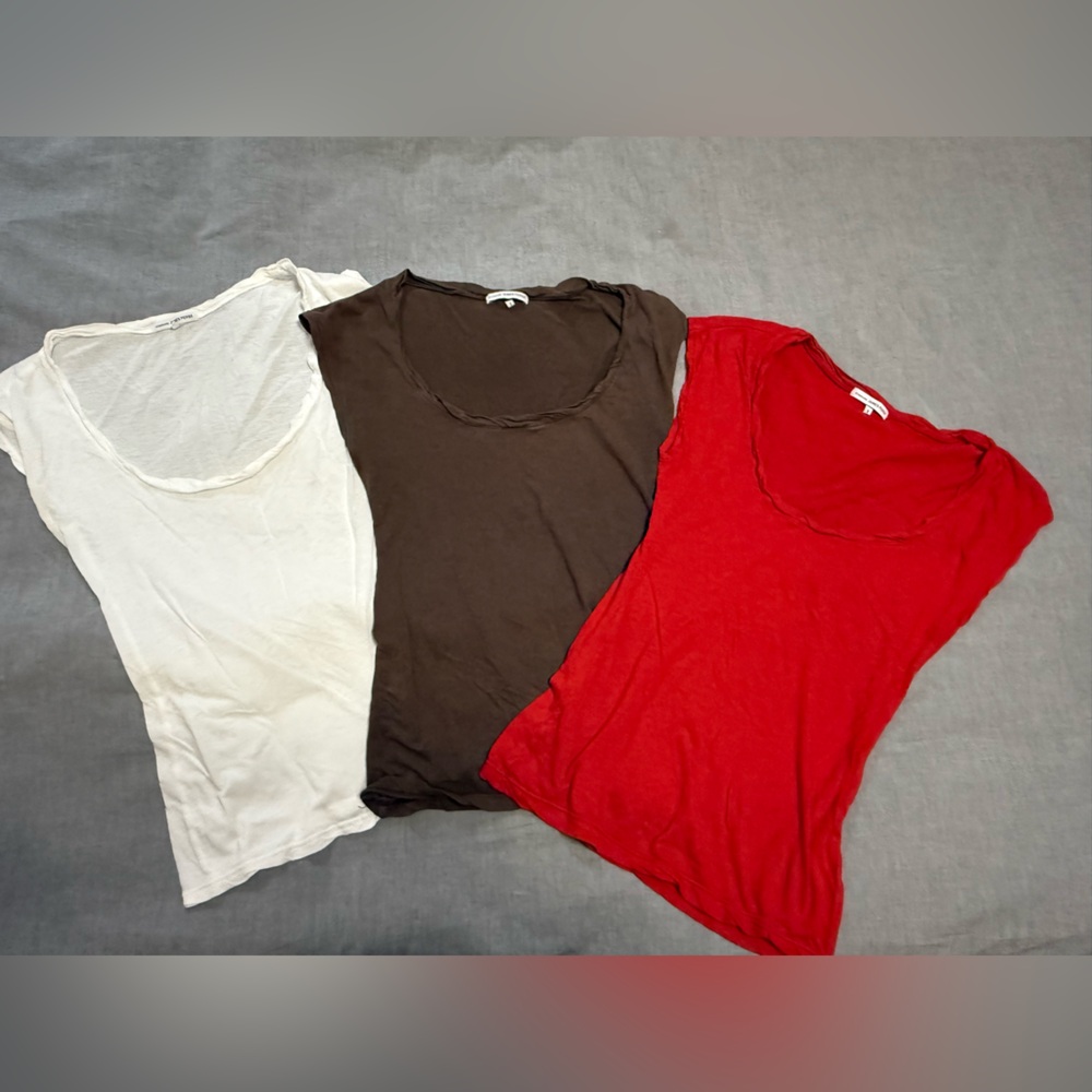 James Perse scoop neck Tees, set of 3 Size 1